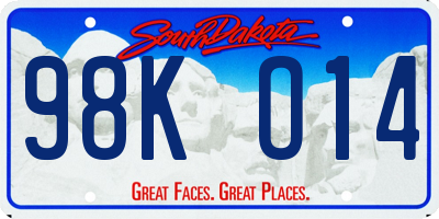 SD license plate 98KO14