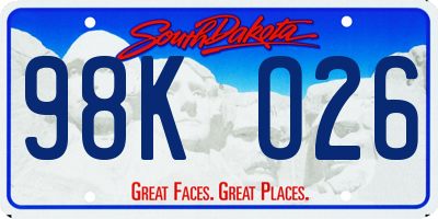 SD license plate 98KO26