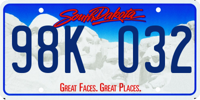 SD license plate 98KO32
