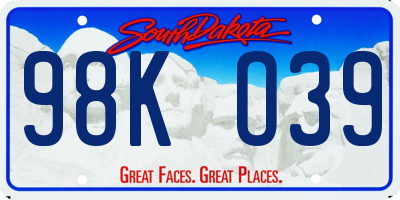 SD license plate 98KO39