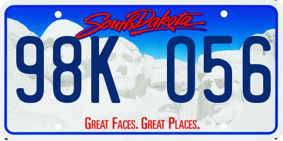 SD license plate 98KO56