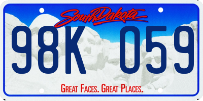 SD license plate 98KO59