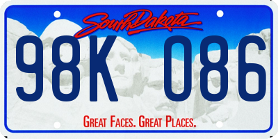 SD license plate 98KO86