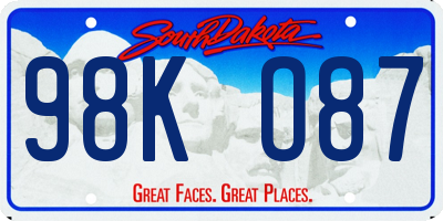 SD license plate 98KO87