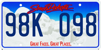 SD license plate 98KO98