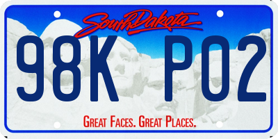 SD license plate 98KP02