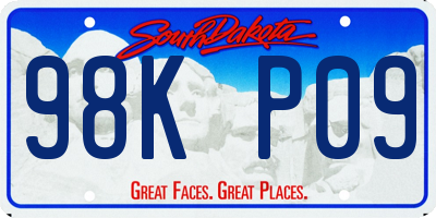 SD license plate 98KP09