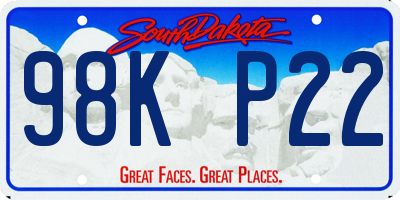 SD license plate 98KP22