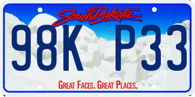 SD license plate 98KP33