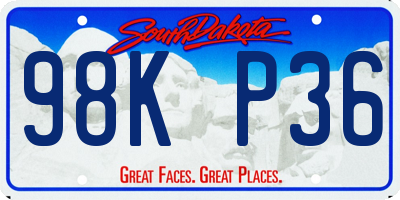 SD license plate 98KP36