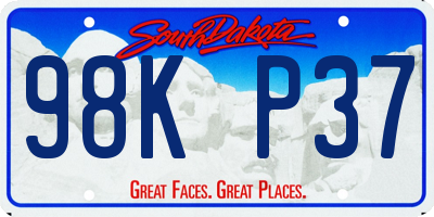 SD license plate 98KP37