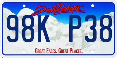 SD license plate 98KP38