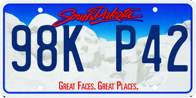 SD license plate 98KP42