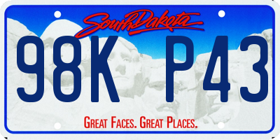 SD license plate 98KP43