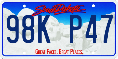 SD license plate 98KP47