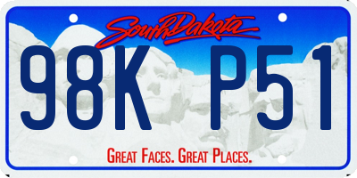 SD license plate 98KP51