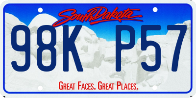 SD license plate 98KP57