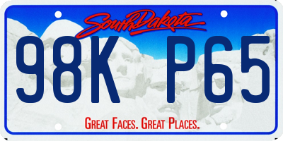 SD license plate 98KP65