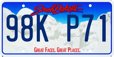 SD license plate 98KP71