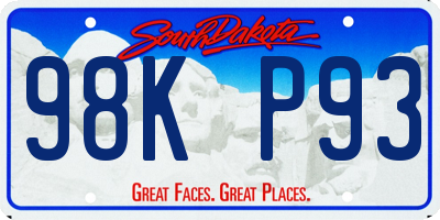 SD license plate 98KP93