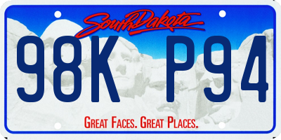 SD license plate 98KP94