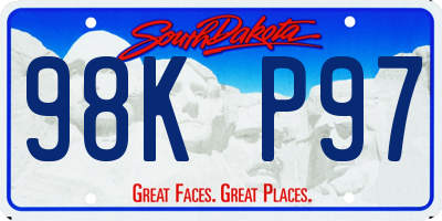 SD license plate 98KP97