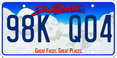 SD license plate 98KQ04