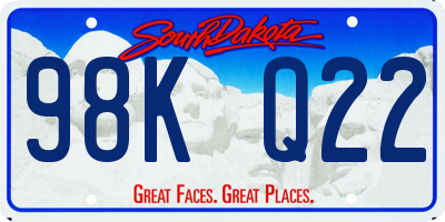 SD license plate 98KQ22