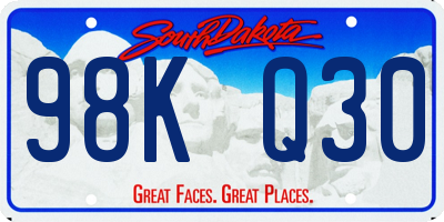 SD license plate 98KQ30