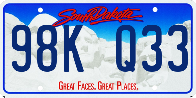 SD license plate 98KQ33