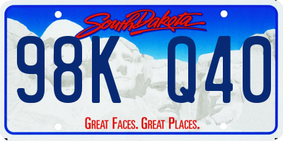 SD license plate 98KQ40