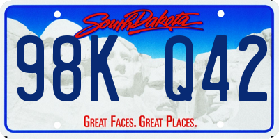 SD license plate 98KQ42