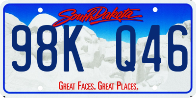SD license plate 98KQ46