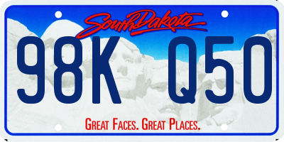 SD license plate 98KQ50