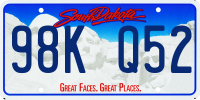 SD license plate 98KQ52