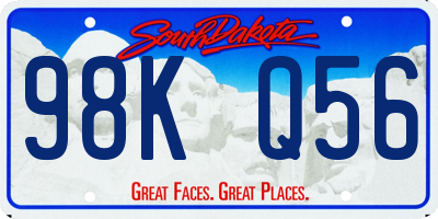 SD license plate 98KQ56