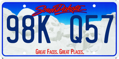 SD license plate 98KQ57