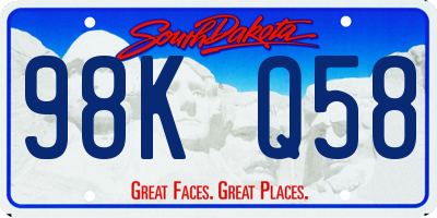 SD license plate 98KQ58