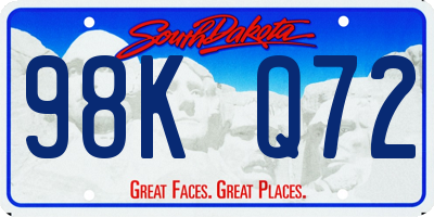 SD license plate 98KQ72