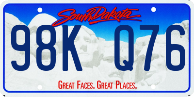 SD license plate 98KQ76