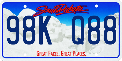 SD license plate 98KQ88