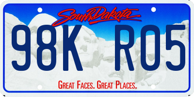 SD license plate 98KR05