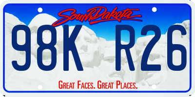 SD license plate 98KR26