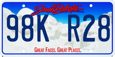 SD license plate 98KR28