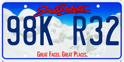 SD license plate 98KR32
