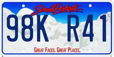 SD license plate 98KR41