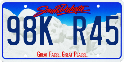 SD license plate 98KR45