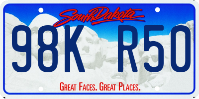 SD license plate 98KR50