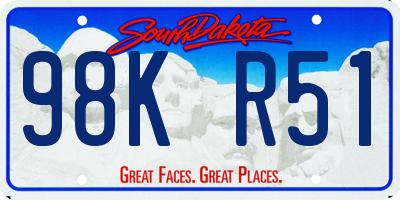 SD license plate 98KR51