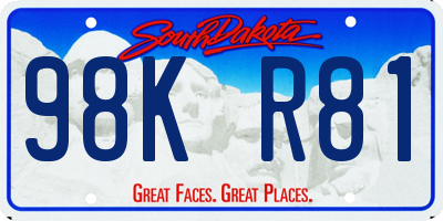 SD license plate 98KR81